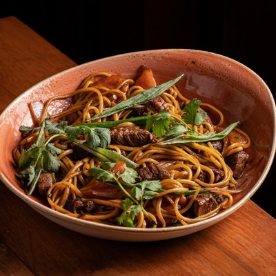 Tallarín Saltado Criollo Clásico de Filete
