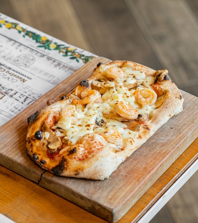 Gamberi e Funghi Pizzino