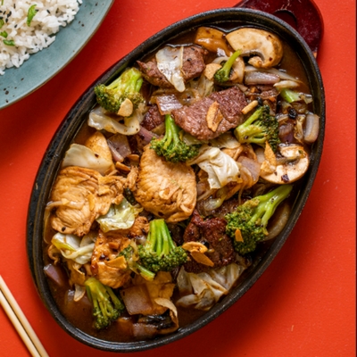 Plancha de Pollo y Carne